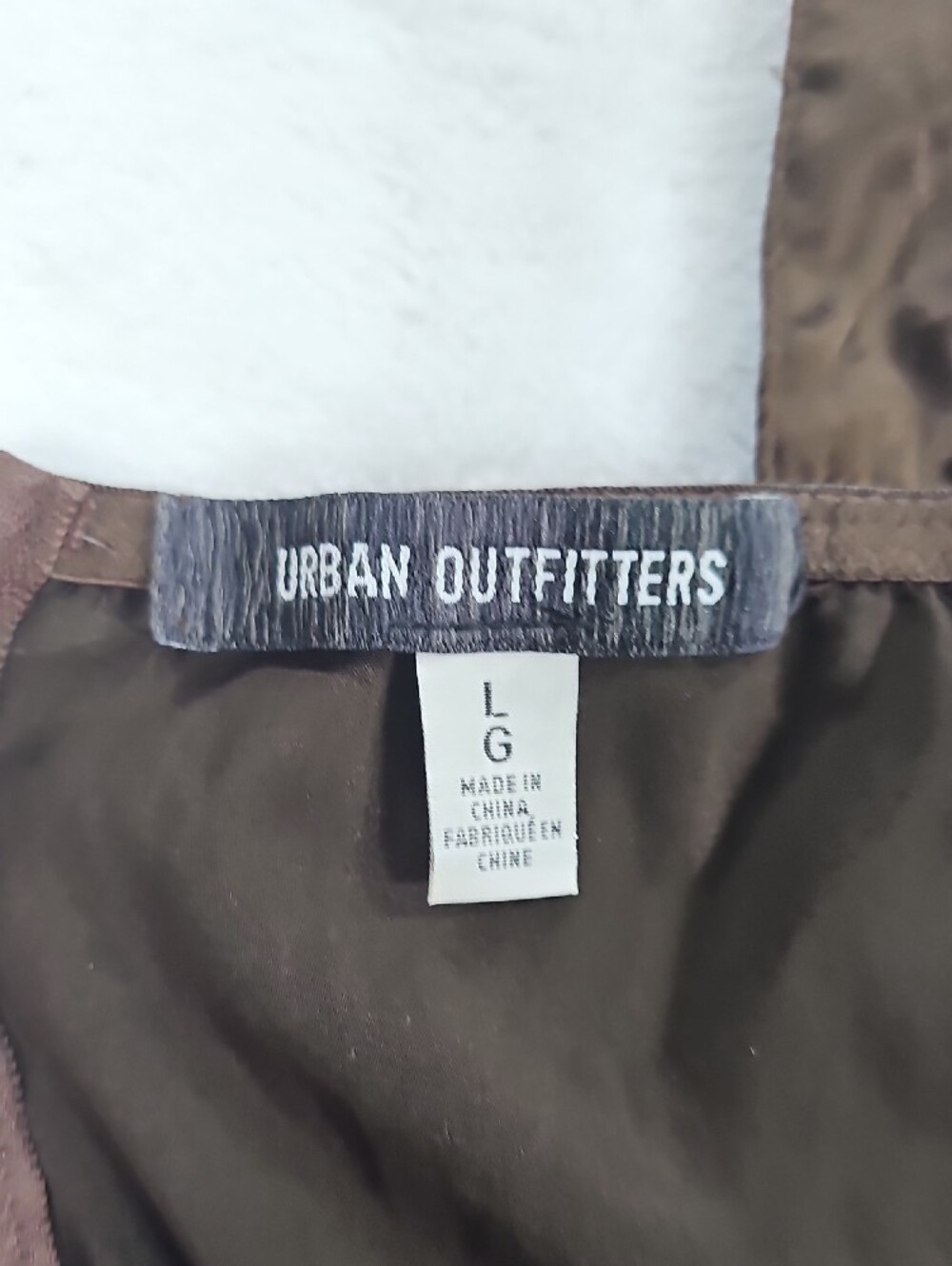 Urban Outfitters Brown Satin Lace Up Side Corset Top Size Large Zipper Back - Picture 6 of 9